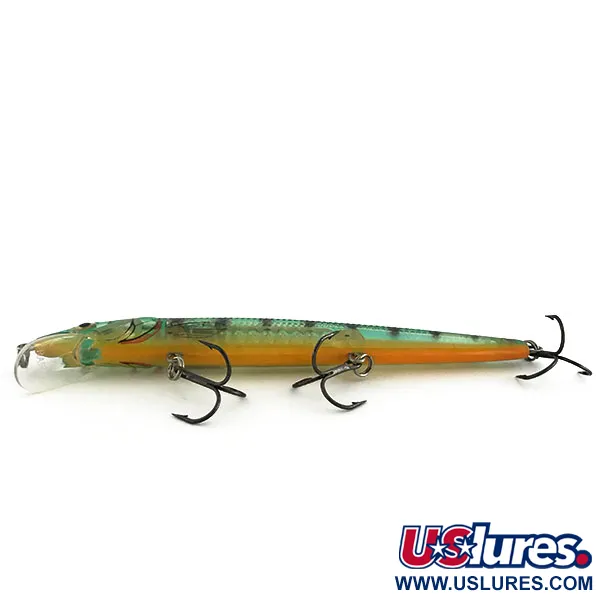 Rapala Husky Jerk HJ 14 Jerkbait, Green Tiger, 18g, Rattle, #9202