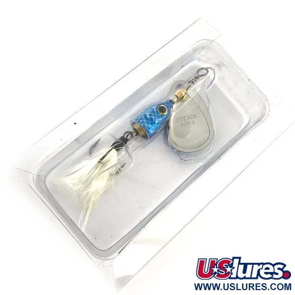 Blue Fox Vibrax Shallow Cucchiaino, Blu arcobaleno, 8g, piume, #9296