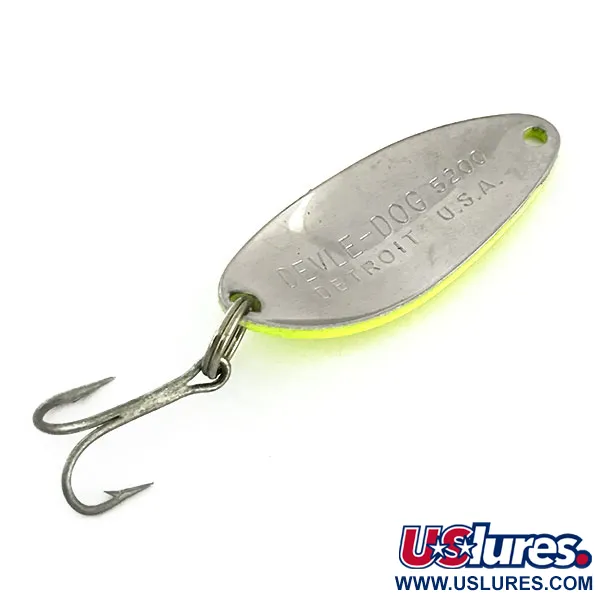 Eppinger Dardevle Devle Dog 5200 Ondulante, Nickel/Chartreuse, 7g, #9384