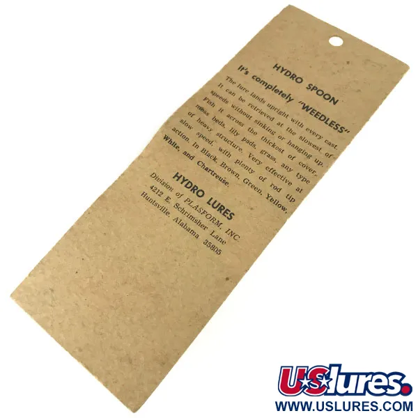 Hydro Lures Weedless Hydro Spoon, Bianco/Rosso/Verde, 14g, Antialga, #9467