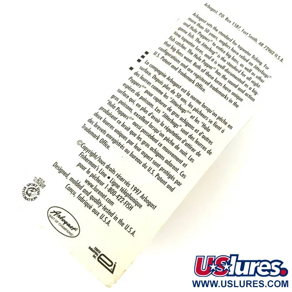 Fred Arbogast Hula Popper Esca Topwater, Giallo, 8g, Skirt Gomma, #9472