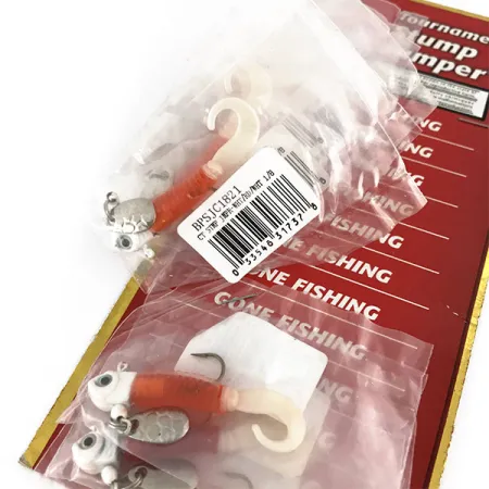 Bass Pro Shops Tournament Stump Jumper Jig, Bianco/Arancio/Rosa, 4g, #9518