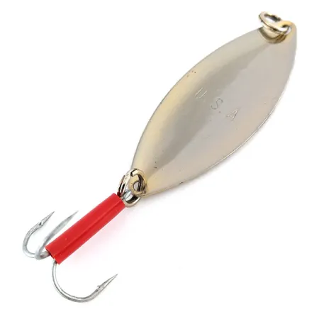 Mepps Spoon 3 Ondulante da Traina, Nichel, 13g, Tubicino Rosso, #9556