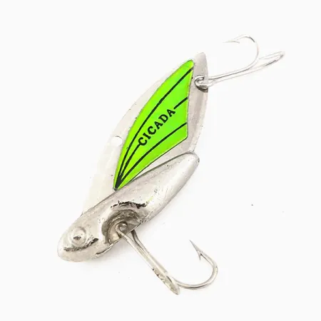 Reef Runner Cicada Blade Bait, Nichel / Verde, 14g, Luminescente, #9560
