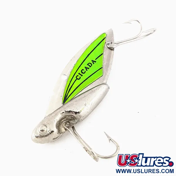 Reef Runner Cicada Blade Bait, Nichel / Verde, 14g, Luminescente, #9560