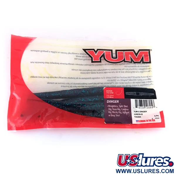 YUM Dinger esca siliconica, June Bug, 10.6g, alto contenuto sale, #9612