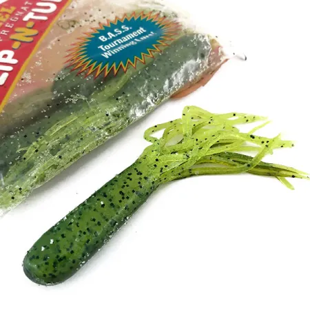 Strike King Flip-N-Tubs esca siliconica, Chartreuse, 10cm, salata, #9614