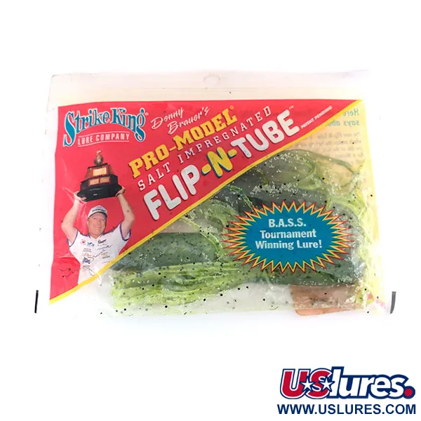 Strike King Flip-N-Tubs esca siliconica, Chartreuse, 10cm, salata, #9614