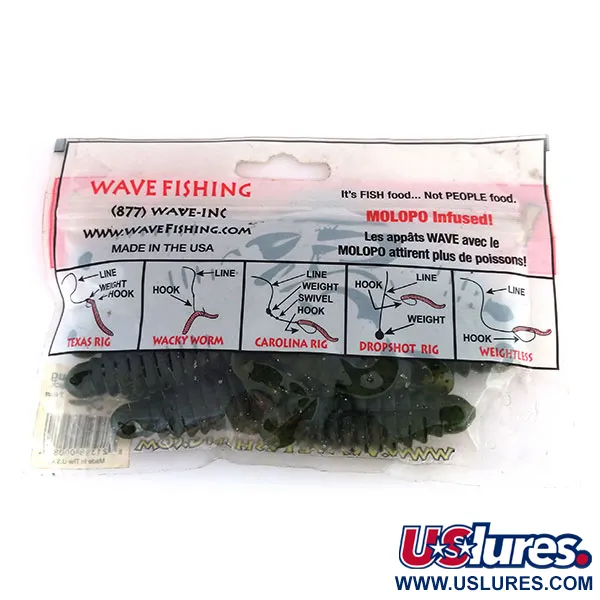 Wave Worms Swim Bug Esca Siliconica, Watermelon/Black, 10cm, 7pz, #9615