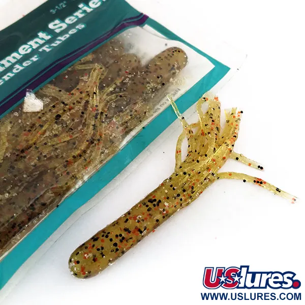 Bass Pro Shops Salty Tender Tubes esca siliconica, Green Pumpkin, #9624