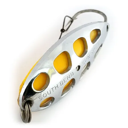 South Bend Sun Spot Ondulante, Nickel / Giallo, 14g, traforato, #9652