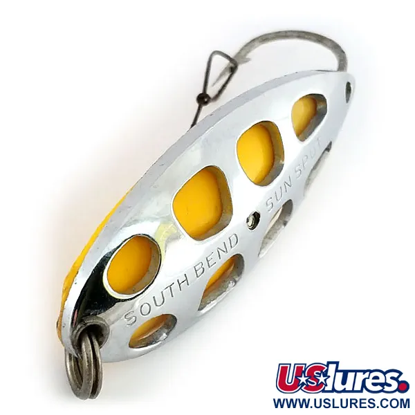 South Bend Sun Spot Ondulante, Nickel / Giallo, 14g, traforato, #9652