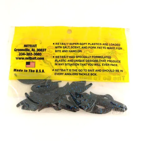 NetBait Kickin B Chunk Soft Bait, Black Blue, 7,5cm, Trailer, #9654