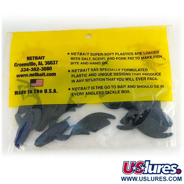 NetBait Paca Chunk Jr Esca Siliconica, Black Blue, 7.5cm, Chele, #9733