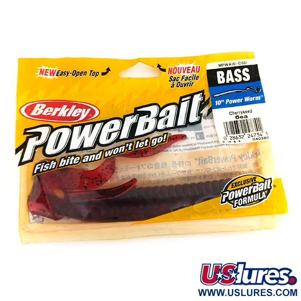 Berkley Powerbait Power Worm esca siliconica, Cherryseed, 25cm, #9735
