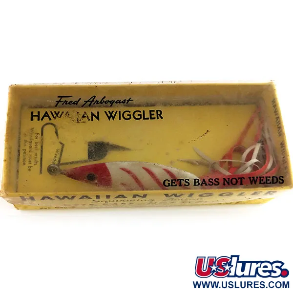 Fred Arbogast 3 Hawaiian Ondulante, Rosso-Bianco, 16g, Antialga, #9846